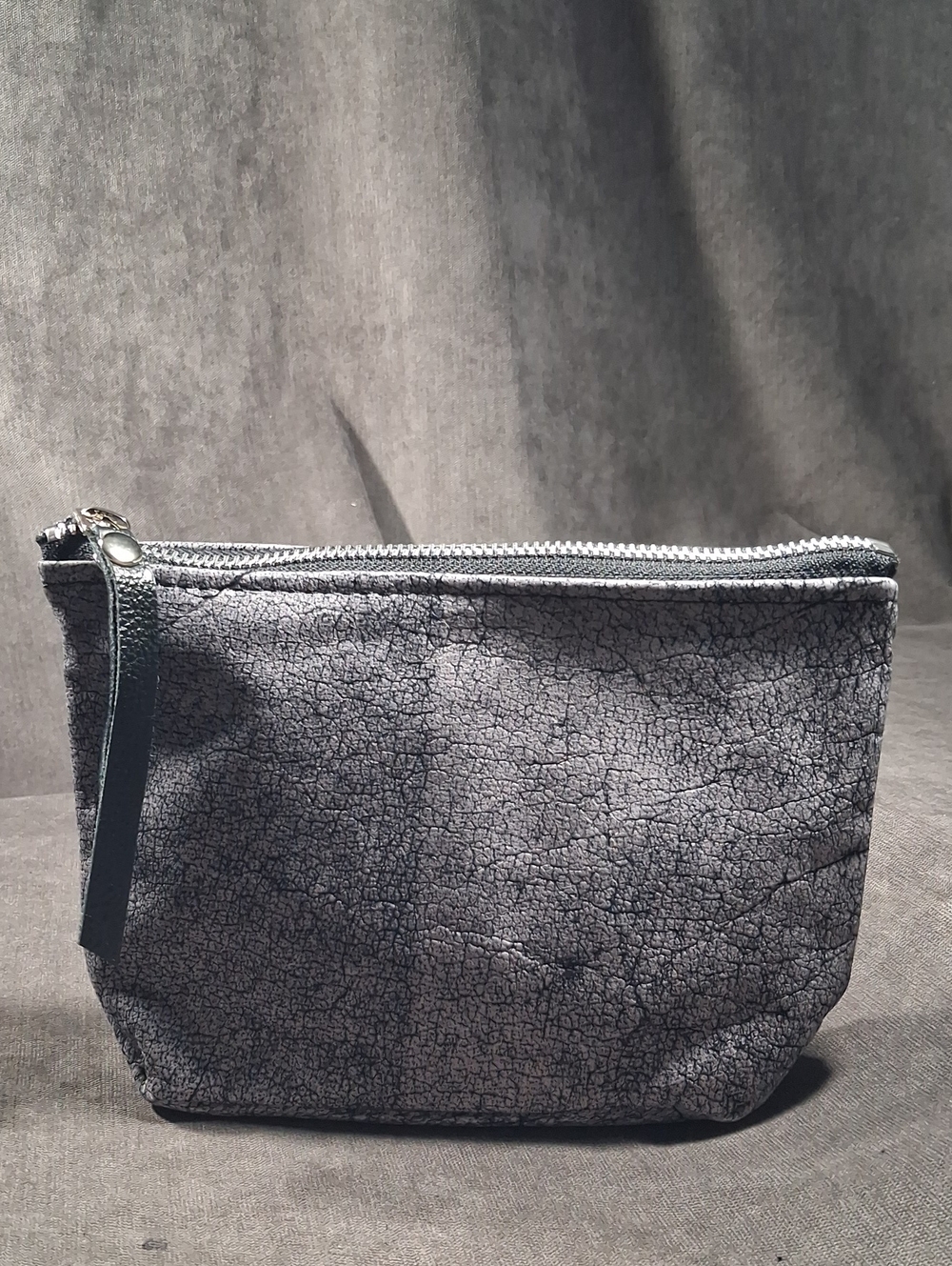 Pip Robins Accessories Textured Grey Black Leather Multipurpose Bag Clutch NEW